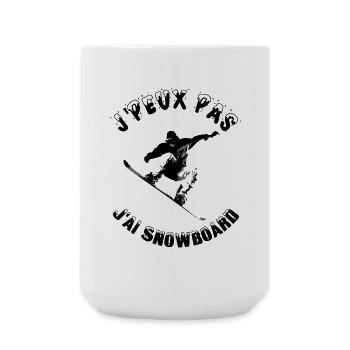 j'peux pas j'ai snowboard - Grande tasse 440 ml - blanc - Devant