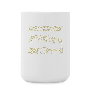 Boote Knoten Palstek, Kreuzknoten Achterknoten - Große Tasse 440 ml - Weiß - Vorne