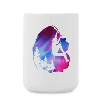 Weibliche Klettererin Zipline Aquarell-Abenteuer - Große Tasse 440 ml - Weiß - Vorne