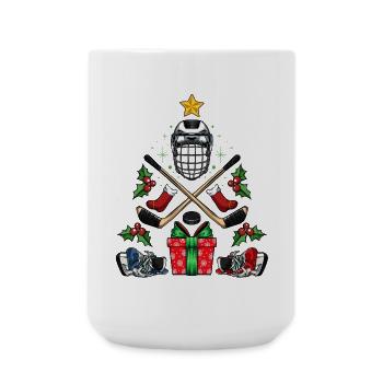 Hockey Christmas Helmet Sticks - Large Mug 440 ml - white - Front