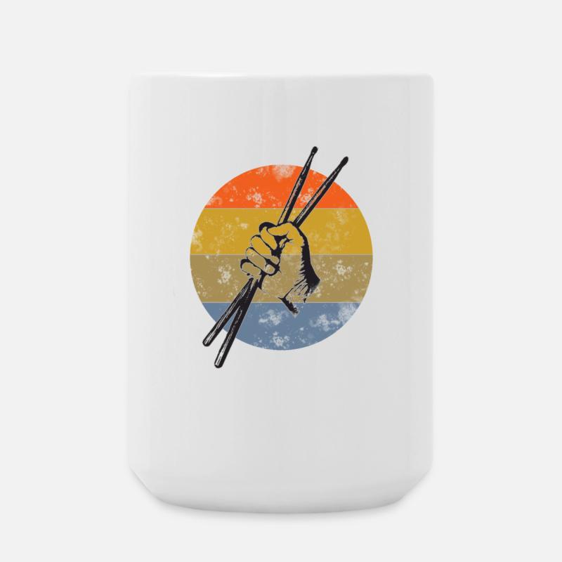 Drums sticks drummer - Large Mug 440 ml - white