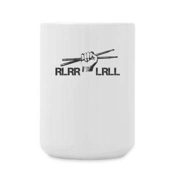 Drums Drummer Schlagzeuger - Single Paradiddle - Große Tasse 440 ml - Weiß - Vorne