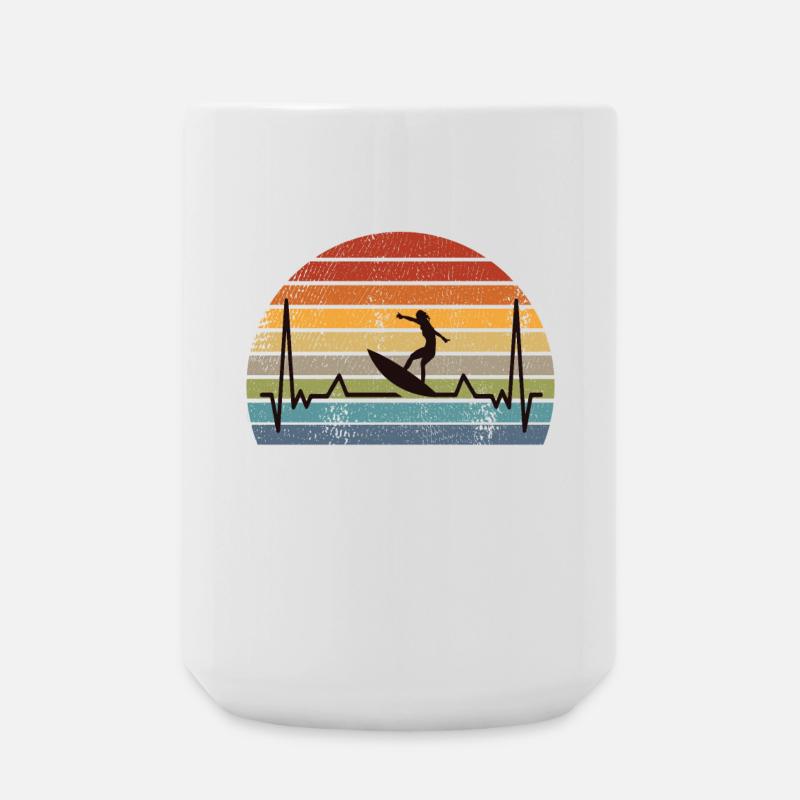 Surfen Surfing Retro - Große Tasse 440 ml - Weiß