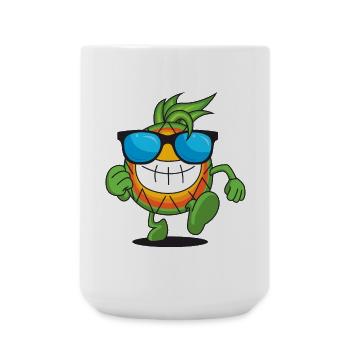 Cool Pineapple with Sunglasses | Summer | Good mood - Large Mug 440 ml - white - Front