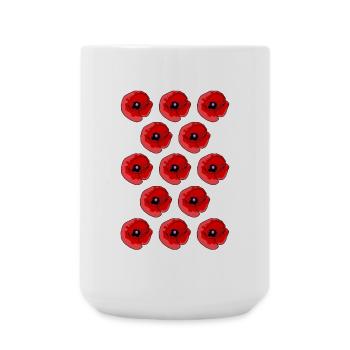 Abstract Poppies Pattern - Large Mug 440 ml - white - Front