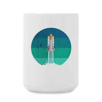 Space rocket rocket launch - Large Mug 440 ml - white - Front