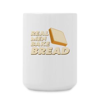 Real Men Bake Bread - Große Tasse 440 ml - Weiß - Vorne