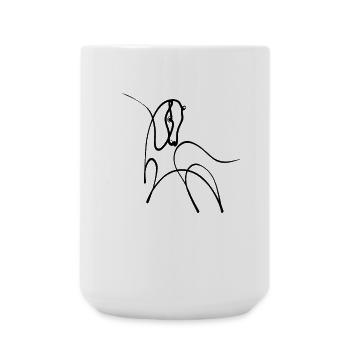 Pony One Line Art - Large Mug 440 ml - white - Front