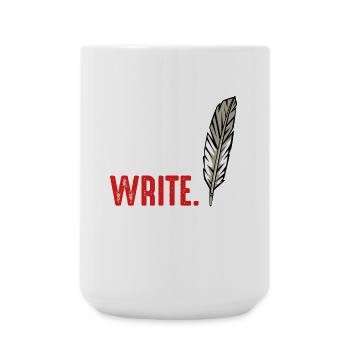 Eat Sleep Write Repeat Schreibmotivation - Große Tasse 440 ml - Weiß - Vorne