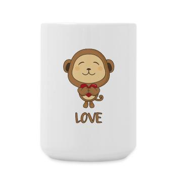 Étreinte d’amour cœur de singe - Grande tasse 440 ml - blanc - Devant