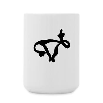 Utérus F ... Toi! - ovaires drôles - Grande tasse 440 ml - blanc - Devant