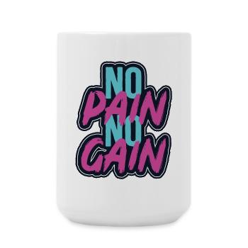Citation motivante pour la salle de sport No Pain No Gain - Grande tasse 440 ml - blanc - Devant