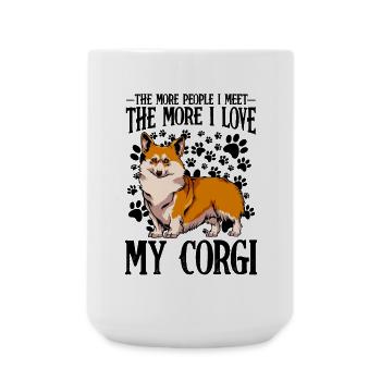 Corgi Pop Art on Black - Large Mug 440 ml - white - Front