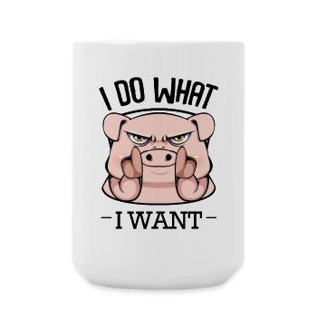 Des cochons en colère pointant du doigt - Grande tasse 440 ml - blanc - Devant