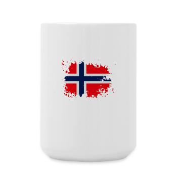 Éclaboussure du drapeau norvégien - Grande tasse 440 ml - blanc - Devant