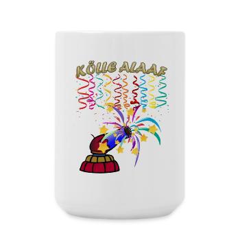 Kölle Alaaf - Kölner Karneval Fasching Rosenmontag - Große Tasse 440 ml - Weiß - Vorne