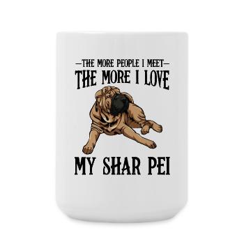 Lässiger Bulldoggen-Lounge-Print Shar Pei - Große Tasse 440 ml - Weiß - Vorne