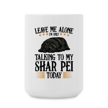 Schlafender Bulldog mit Sternen Shar Pei - Große Tasse 440 ml - Weiß - Vorne