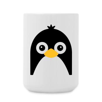 Nettes Pinguin-Gesicht - Große Tasse 440 ml - Weiß - Vorne