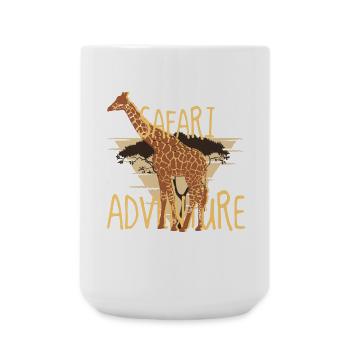 Aventure de safari – Ambiances de savane girafes - Grande tasse 440 ml - blanc - Devant