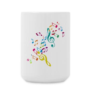 kunterbunte zusammengewürfelte Musik Noten - Große Tasse 440 ml - Weiß - Vorne