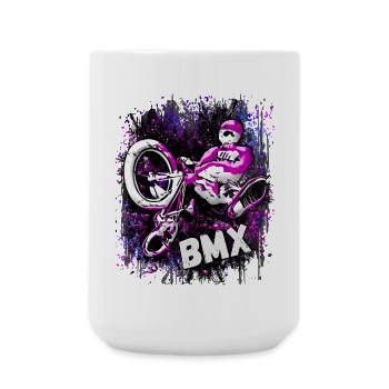 BMX / Bmx / bmx / Geschenkidee / Geburtstag - Große Tasse 440 ml - Weiß - Vorne