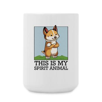 Selbstbewusster Corgi auf Grün - Große Tasse 440 ml - Weiß - Vorne