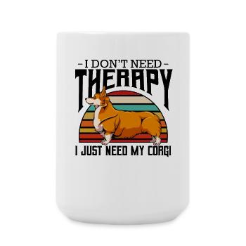 Retro Corgi in Sunset Stripe - Large Mug 440 ml - white - Front
