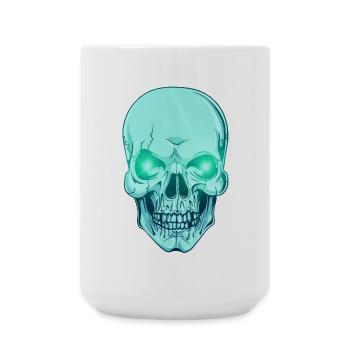 Bunter Schädel in Pastell und Sachen - Schädel - Große Tasse 440 ml - Weiß - Vorne