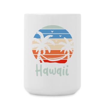 Hawaii Retro - Große Tasse 440 ml - Weiß - Vorne