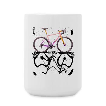 Cycling, Adventure and Freedom: Gravel Bike - Large Mug 440 ml - white - Front