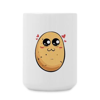 Kawaii Kartoffel Herzchen - Große Tasse 440 ml - Weiß - Vorne