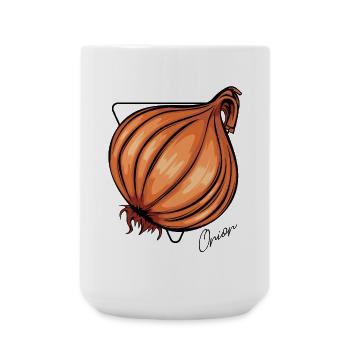 Orangen Zwiebel Vektorkunst - Große Tasse 440 ml - Weiß - Vorne
