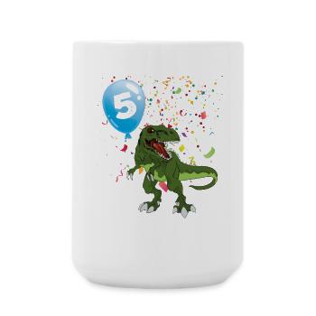Dino Party Ballon 5 - Große Tasse 440 ml - Weiß - Vorne