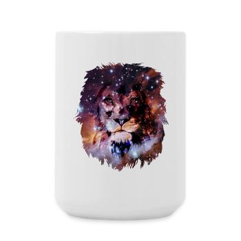 Löwe - Große Tasse 440 ml - Weiß - Vorne