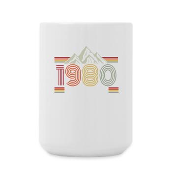 1980 Geburtstag für Männer und Frauen Vintage - Große Tasse 440 ml - Weiß - Vorne