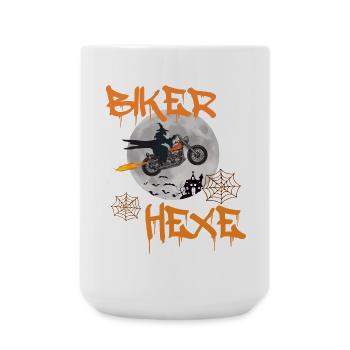 Biker sorcières voler moto vélo chopper - Grande tasse 440 ml - blanc - Devant
