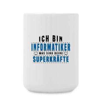 Informatiker Superkräfte Shirt - Große Tasse 440 ml - Weiß - Vorne