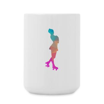 Abstrakter Eis- und Rollschuh-Design - Large Mug 440 ml - white - Front