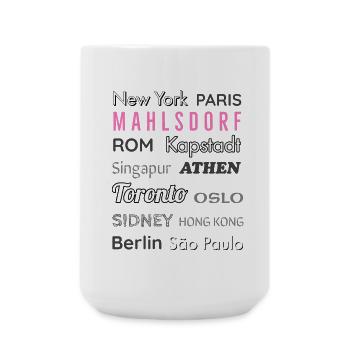 Mahlsdorf City Map Design in Black and White - Large Mug 440 ml - white - Front