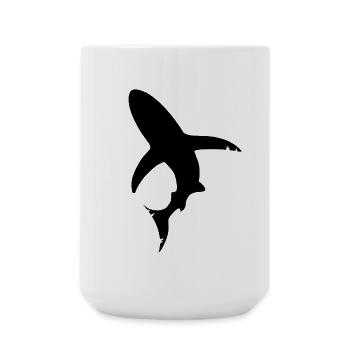 Silhouette de poisson requin - Grande tasse 440 ml - blanc - Devant