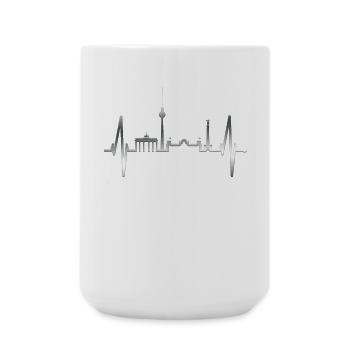 Berlin Skyline Heartbeat Herz Liebe Love Berliner - Large Mug 440 ml - white - Front