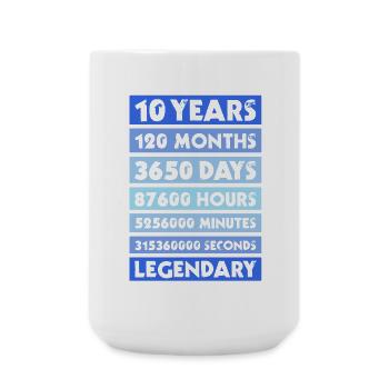 10 years birthday, anniversary, company, private - Large Mug 440 ml - white - Front