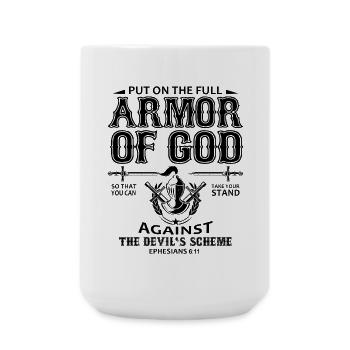 Rüstung Gottes - Große Tasse 440 ml - Weiß - Vorne
