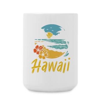 Hawaii Surfing Summer - Large Mug 440 ml - white - Front