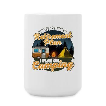 Camping Ruhestand Camper - Große Tasse 440 ml - Weiß - Vorne