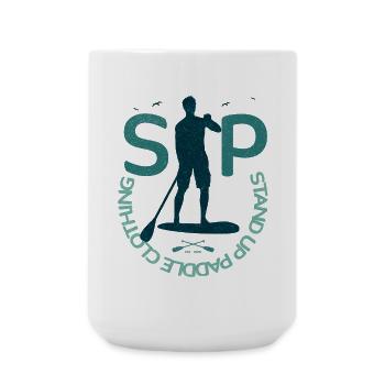 Stand Up Paddle – Clothing Logo - Große Tasse 440 ml - Weiß - Vorne