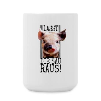 Lasst Die Sau Raus Tierfreund Gegen Tierquälerei - Große Tasse 440 ml - Weiß - Vorne