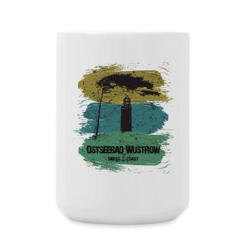 Wustrow Ostsee - DarssCoast - Halbinsel Darss - Große Tasse 440 ml - Weiß - Vorne