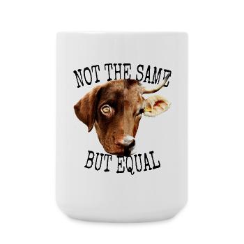 Végétalien pas le même mais amoureux des animaux végétariens égaux - Grande tasse 440 ml - blanc - Devant